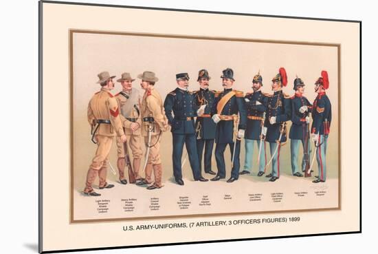 Uniforms of 7 Artillery and 3 Officers, 1899-Arthur Wagner-Mounted Art Print