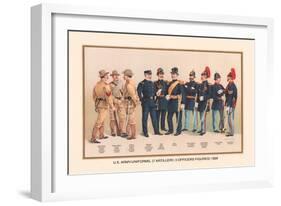 Uniforms of 7 Artillery and 3 Officers, 1899-Arthur Wagner-Framed Art Print