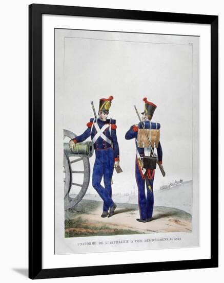 Uniforms of a Swiss Artillery Regiment, 1823-Charles Etienne Pierre Motte-Framed Giclee Print