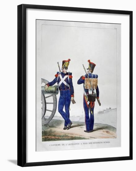 Uniforms of a Swiss Artillery Regiment, 1823-Charles Etienne Pierre Motte-Framed Giclee Print