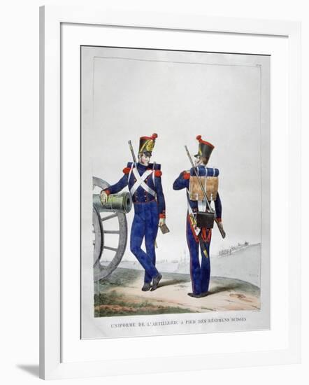 Uniforms of a Swiss Artillery Regiment, 1823-Charles Etienne Pierre Motte-Framed Giclee Print