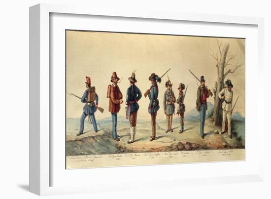 Uniforms of Italian Legion, 1848-null-Framed Giclee Print