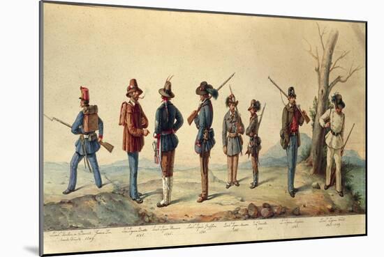 Uniforms of Italian Legion, 1848-null-Mounted Giclee Print