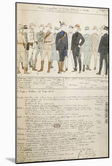 Uniforms of Royal Corp of Colonial Troops of Kingdom of Italy in Eritrea-null-Mounted Giclee Print