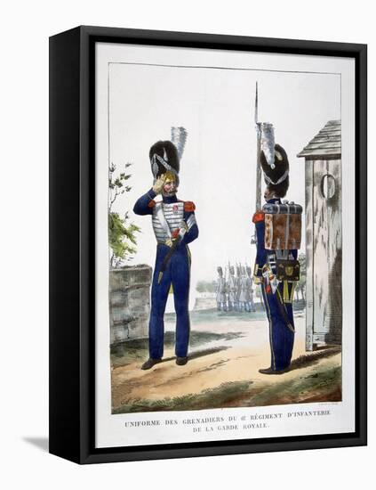 Uniforms of the Grenadiers.. of the French Royal Guard, 1823-Charles Etienne Pierre Motte-Framed Stretched Canvas