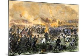 Union and Confederate Armies Clash at the First Battle of Bull Run, 1861-null-Mounted Giclee Print