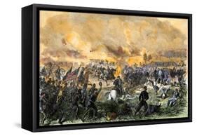 Union and Confederate Armies Clash at the First Battle of Bull Run, 1861-null-Framed Stretched Canvas