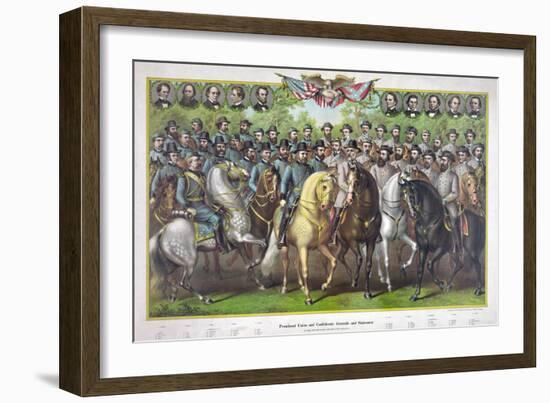 Union and Confederate Generals and Statesmen of the Civil War-null-Framed Giclee Print