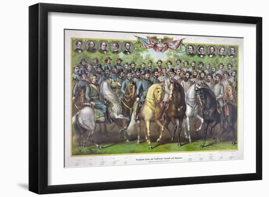 Union and Confederate Generals and Statesmen of the Civil War-null-Framed Giclee Print