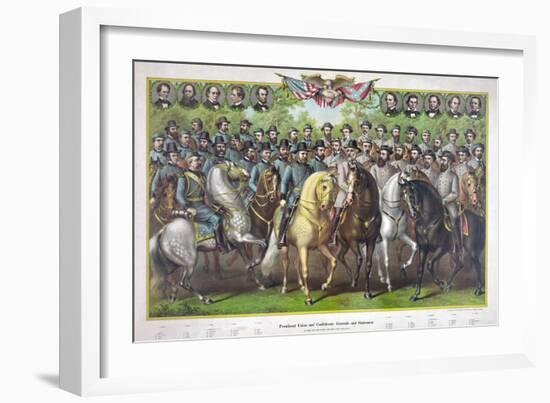 Union and Confederate Generals and Statesmen of the Civil War-null-Framed Giclee Print