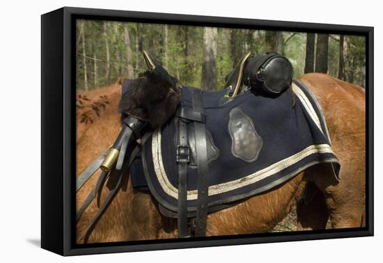 Union Army Saddle and Blanket, Shiloh National Military Park, Tennessee-null-Framed Stretched Canvas