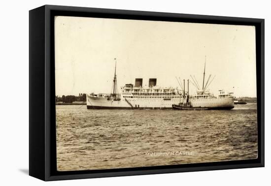 Union Castle Line, UC, M.V. Dunbar Castle, Dampfer-null-Framed Stretched Canvas