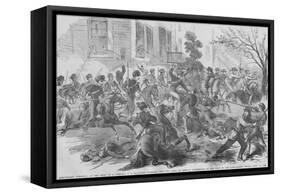 Union Cavalry Charge into Fairfax County Virginia under Tomkins-Frank Leslie-Framed Stretched Canvas