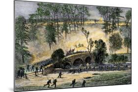 Union Charge across Burnside Bridge over Antietam Creek, Civil War, 1862-null-Mounted Giclee Print