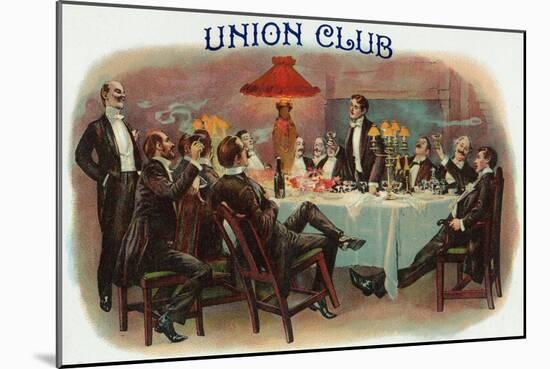 Union Club Brand Cigar Box Label-Lantern Press-Mounted Art Print