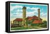 Union Depot Railroad Station in Portland, Oregon - Portland, OR-Lantern Press-Framed Stretched Canvas