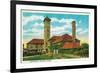 Union Depot Railroad Station in Portland, Oregon - Portland, OR-Lantern Press-Framed Premium Giclee Print