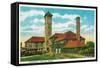 Union Depot Railroad Station in Portland, Oregon - Portland, OR-Lantern Press-Framed Stretched Canvas