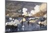 Union Fleet Bombarding Fort Sumter to Retake Charleston Harbor from the Confederates, c.1863-null-Mounted Giclee Print