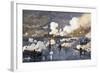 Union Fleet Bombarding Fort Sumter to Retake Charleston Harbor from the Confederates, c.1863-null-Framed Giclee Print