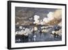 Union Fleet Bombarding Fort Sumter to Retake Charleston Harbor from the Confederates, c.1863-null-Framed Giclee Print