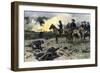 Union General Ulysses S. Grant on Horseback with His Officers on a Civil War Battlefield-null-Framed Giclee Print