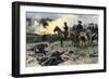 Union General Ulysses S. Grant on Horseback with His Officers on a Civil War Battlefield-null-Framed Giclee Print