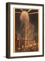 Union Guardian Trust Building at Night, Detroit, Michigan-null-Framed Art Print