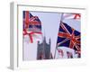 Union Jack and Other Flags, London, England-Walter Bibikow-Framed Premium Photographic Print