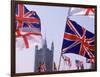 Union Jack and Other Flags, London, England-Walter Bibikow-Framed Photographic Print