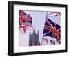 Union Jack and Other Flags, London, England-Walter Bibikow-Framed Photographic Print
