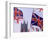 Union Jack and Other Flags, London, England-Walter Bibikow-Framed Photographic Print