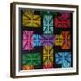 Union Jack Cross-Abstract Graffiti-Framed Giclee Print