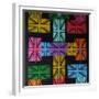 Union Jack Cross-Abstract Graffiti-Framed Giclee Print