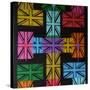 Union Jack Cross-Abstract Graffiti-Stretched Canvas