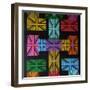 Union Jack Cross-Abstract Graffiti-Framed Giclee Print