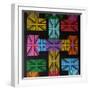 Union Jack Cross-Abstract Graffiti-Framed Giclee Print