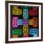 Union Jack Cross-Abstract Graffiti-Framed Giclee Print