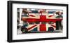 Union jack double-decker bus, London-Pangea Images-Framed Art Print