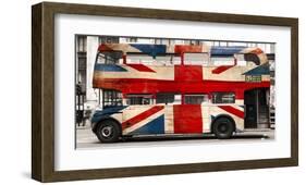 Union jack double-decker bus, London-Pangea Images-Framed Art Print