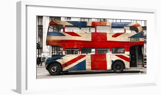 Union jack double-decker bus, London-Pangea Images-Framed Art Print