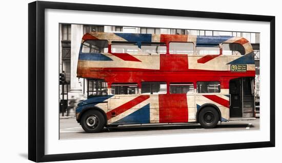 Union jack double-decker bus, London-Pangea Images-Framed Art Print