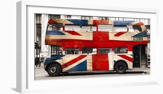 Union jack double-decker bus, London-Pangea Images-Framed Art Print