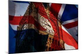 Union Jack Flag and Iconic Big Ben at the Palace of Westminster, London - the UK Prepares for New E-melis-Mounted Photographic Print