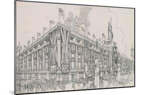 Union Jack Flags Flying from Selfridge's Department Store-English Photographer-Mounted Giclee Print