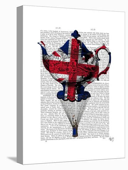 Union Jack Flying Teapot-Fab Funky-Stretched Canvas