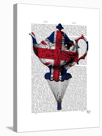 Union Jack Flying Teapot-Fab Funky-Stretched Canvas