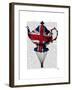 Union Jack Flying Teapot-Fab Funky-Framed Art Print