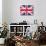 Union Jack Telephone Booths Art Poster Print-null-Stretched Canvas displayed on a wall