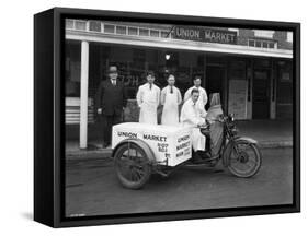 Union Market Delivery Motorcycle, 1927-Chapin Bowen-Framed Stretched Canvas
